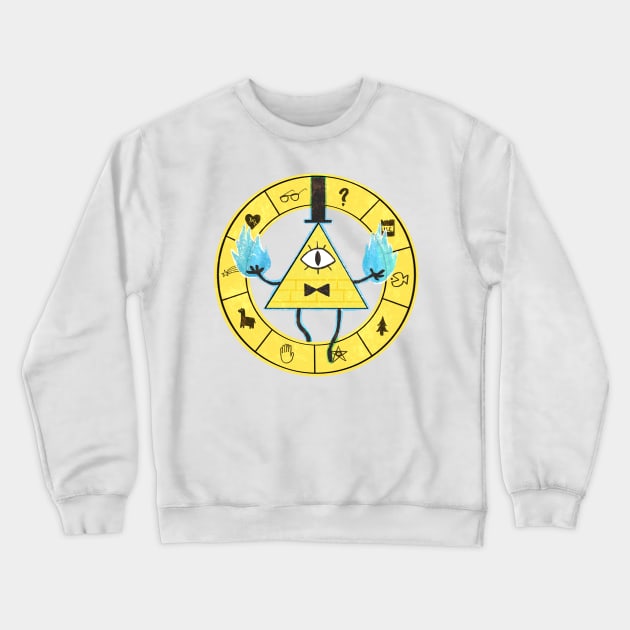 Bill Cipher - Gravity Falls (White background) Crewneck Sweatshirt by renaesense